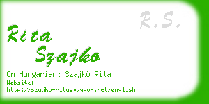 rita szajko business card