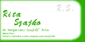 rita szajko business card